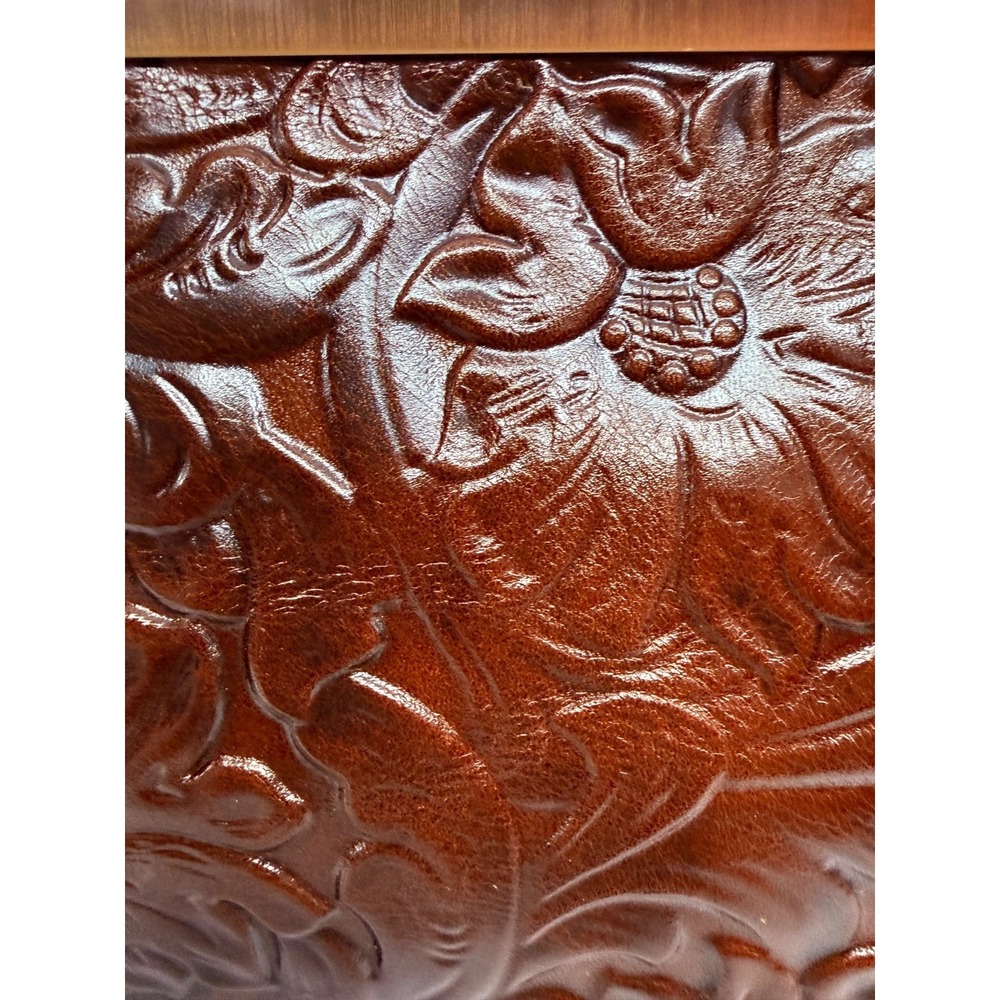 Patricia Nash Small purse Potenaz Leather Clutch BRITISH TAN CHAIN STRAP NWTS - Picture 3 of 10